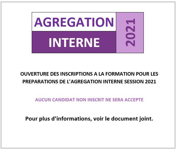 agrégation interne lettres modernes 2021